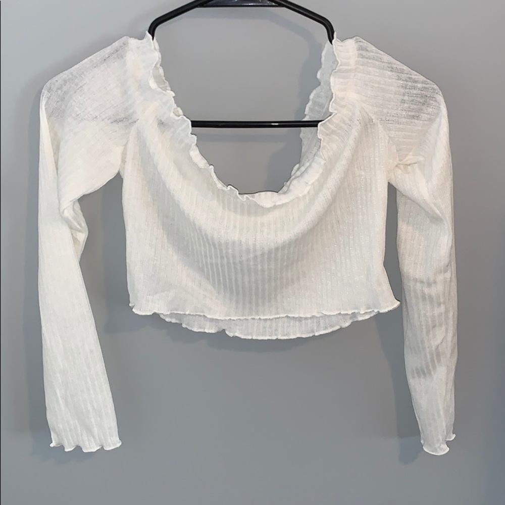Frilled Trim Bardot Top